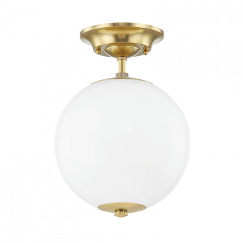 Hudson Valley Sphere No.1 1 Light Semi Flush Model: MDS703-AGB