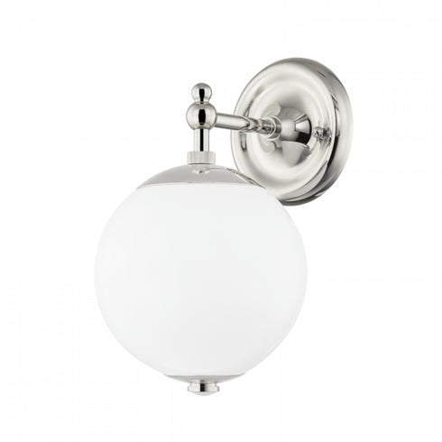 Hudson Valley Sphere No.1 1 Light Wall Sconce Model: MDS702-PN