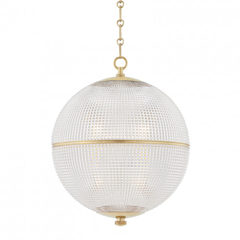Hudson Valley Sphere No. 3 1 Light Large Pendant Model: MDS801-AGB