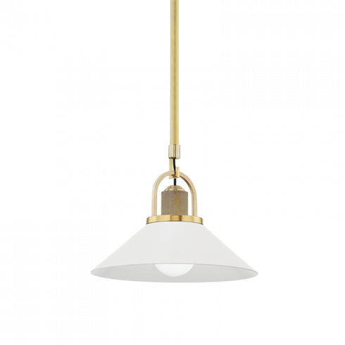 Hudson Valley Syosset 1 Light Small Pendant Model: 2613-AGB/BK