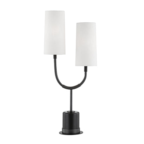 Hudson Valley Vesper 2 Light Marble Table Lamp Model: L1403-OB