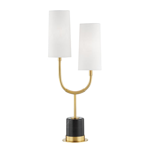 Hudson Valley Vesper 2 Light Marble Table Lamp Model: L1403-AGB