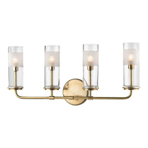 Hudson Valley Wentworth 4 Light Wall Sconce Model: 3904-AGB