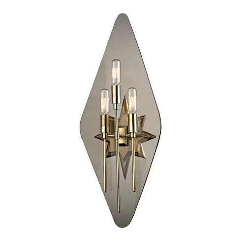 Hudson Valley Westport 3 Light Wall Sconce With Smo Model: 310-AGB-S