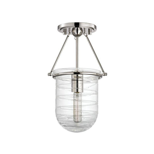 Hudson Valley Willet 1 Light Semi Flush Model: 200-PN