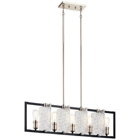 Kichler 5 Light Linear Chandelier Model: 43977BK