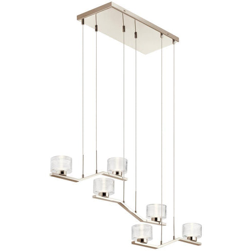 Kichler 6 Light LED Linear Chandelier Model: 44346PNLED