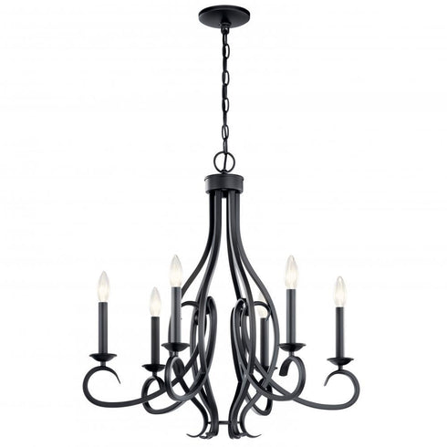 Kichler Ania 6 Light Chandelier Model: 52240BK