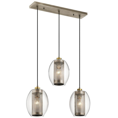 Kichler Asher 3 Light Linear Chandelier Model: 44104AP