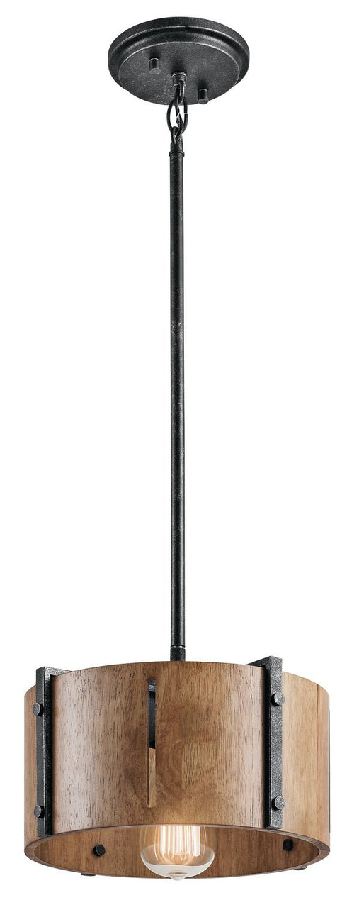 Kichler Elbur 1 Light Pendant Semi Flush Model: 42643DBK