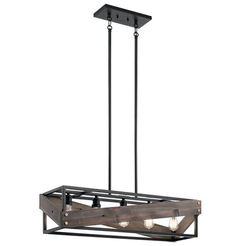 Kichler Kinsey 5 Light Linear Chandelier Model: 44222BK