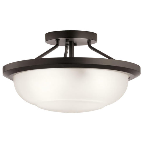 Kichler Ritson™ 2 Light Semi Flush With Satin Model: 52396OZ