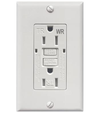 LiteLine 20amp Auto Monitoring 125v Tamper Weather Model: GFCI-20AMWR-WH