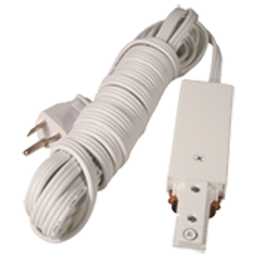 LiteLine A-Line track single circuit Single Circuit Wired End Power Feed 15 Foot Model: ATKP10-WH