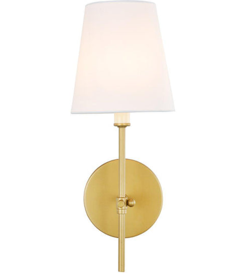 Living District 1 Light Mel 1 Light Brass And Black And White Shade Model: LD6004W6BRBK