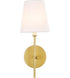 Living District 1 Light Mel 1 Light Brass And Black And White Shade Model: LD6004W6BRBK
