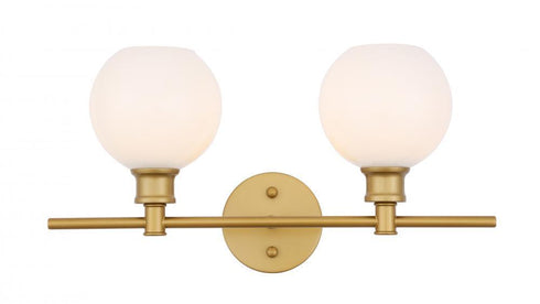 Living District 3 Light Collier 2 Light Brass And Frosted White Glass Model: LD2315BR