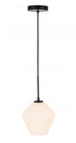 Living District 3 Light Gene 1 Light Black And Clear Glass Pendant Model: LD2256BK