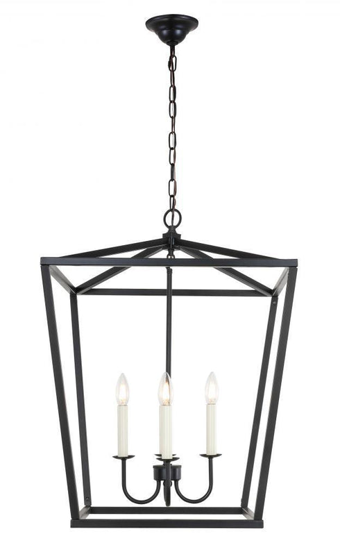 Living District 6 Light Maddox 4 Light Black Pendant Model: LD6008D20BK