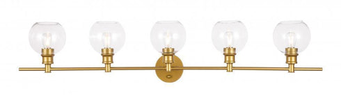 Living District 9 Light Collier 5 Light Brass And Clear Glass Wall Model: LD2326BR