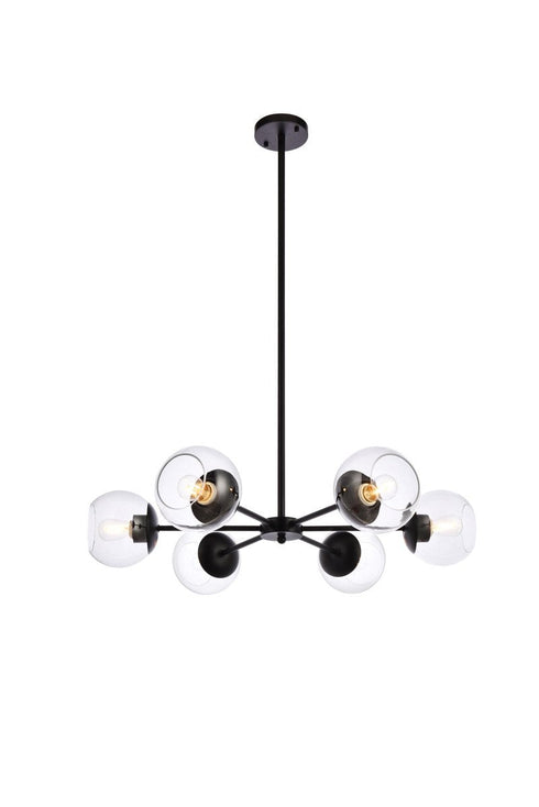 Living District Briggs 6 Light Pendant Model: LD644D30BK