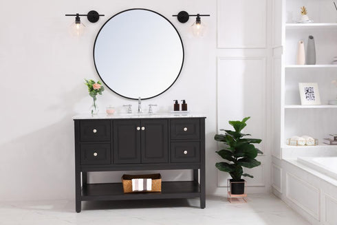 Living District 1 Light Gene 1 Light Black And Frosted White Glass Model: LD2301BK