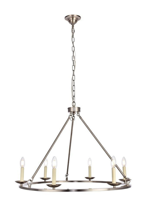Living District Maine 6 Light Chandelier Model: LD6010D32BN