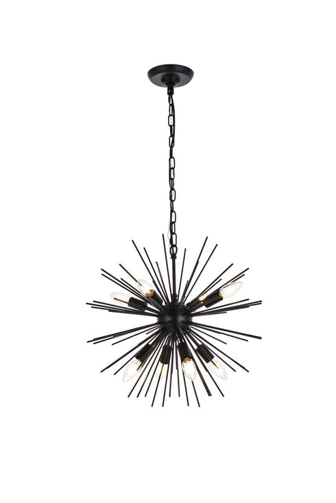 Living District Timber 8 Light Pendant Model: LD5051D20BK