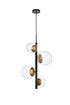 Living District Wells 4 Light Pendant Model: LD654D18BK
