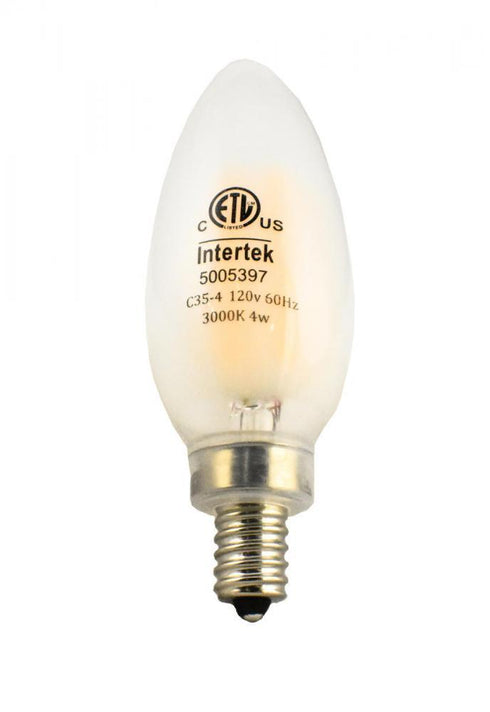 Maxim Accessories LED Filament 4 Watt E12 Candelabra 3000k Model: BL4E12TFT120V30