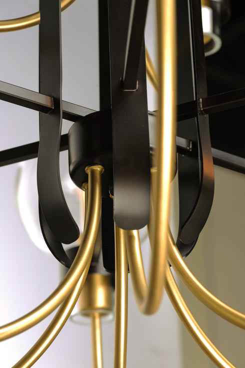 Maxim Bauhaus Single Tier Chandelier Model: 30516CLBZSBR