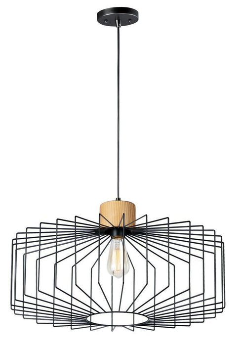 Maxim Bjorn 1 Light Pendant Model: 10069BKNWD