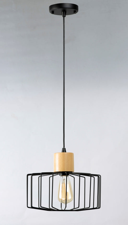 Maxim Bjorn 1 Light Pendant Model: 10069BKNWD