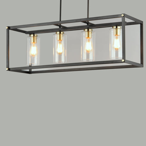 Maxim Capitol 4 Light Linear Pendant Model: 2644BKAB