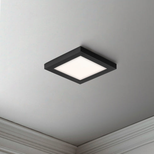 Maxim Chip 5 Inch 12 Watt Sq LED Flush Mount Model: 57695WTBK