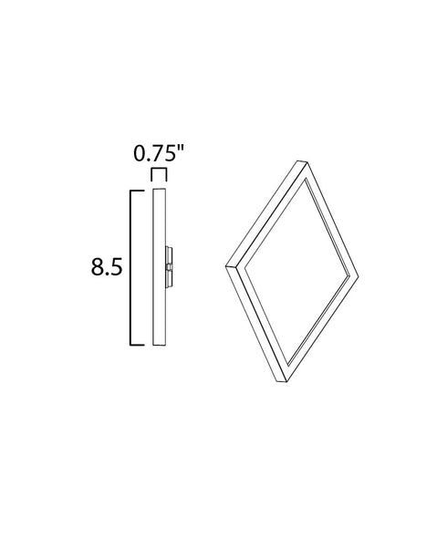 Maxim Chip 9 Inch 18 Watt Sq LED Flush Mount Model: 57699WTWT
