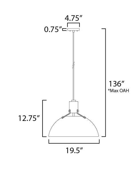 Maxim Dawn Single Pendant Model: 12048SN