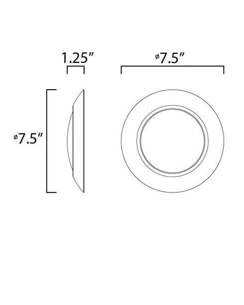 Maxim Diverse 7.5 Inch LED Flush Mount 3000k Model: 57647WTSN
