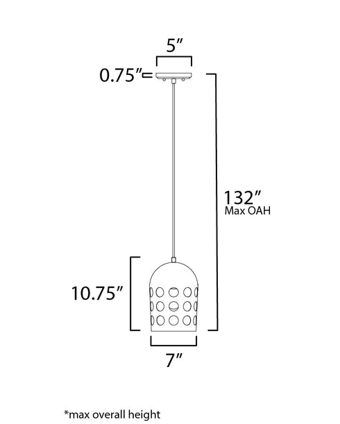 Maxim Dottie Single Pendant Model: 21242WTBK