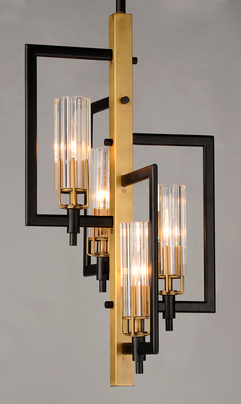 Maxim Flambeau 4 Light Chandelier Model: 16114CLBKAB