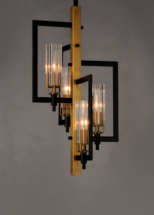 Maxim Flambeau 4 Light Chandelier Model: 16114CLBKAB