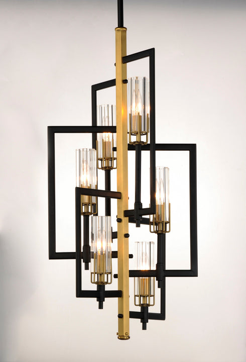 Maxim Flambeau 6 Light Chandelier Model: 16116CLBKAB