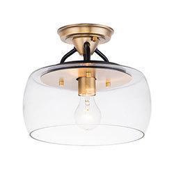 Maxim Goblet 1 Light Semi Flush Mount Model: 26129CLBKSN