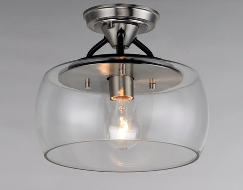 Maxim Goblet 1 Light Semi Flush Mount Model: 26129CLBKSN