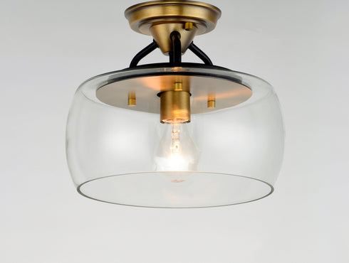Maxim Goblet 1 Light Semi Flush Mount Model: 26129CLBKSN