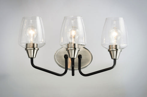 Maxim Goblet 3 Light Bath Vanity Model: 26122CLBKSN