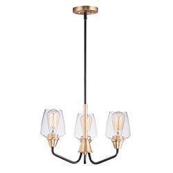 Maxim Goblet 3 Light Chandelier Model: 26124CLBKSN