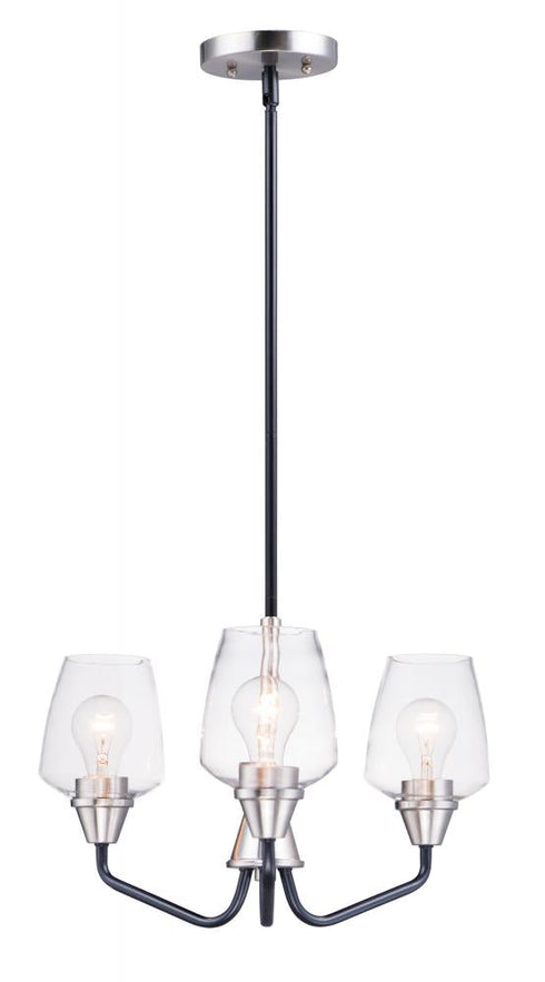 Maxim Goblet 3 Light Chandelier Model: 26124CLBKSN