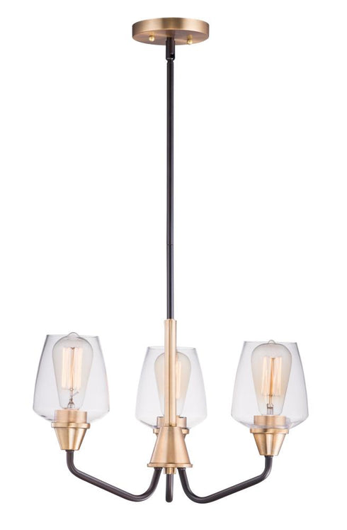 Maxim Goblet 3 Light Chandelier Model: 26124CLBKSN