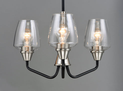 Maxim Goblet 3 Light Chandelier Model: 26124CLBKSN